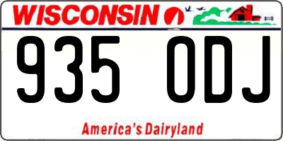WI license plate 935ODJ