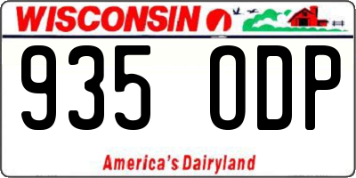 WI license plate 935ODP