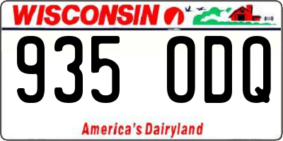 WI license plate 935ODQ