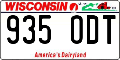 WI license plate 935ODT
