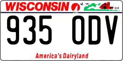 WI license plate 935ODV