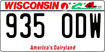 WI license plate 935ODW