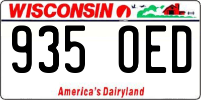 WI license plate 935OED