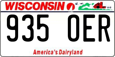 WI license plate 935OER