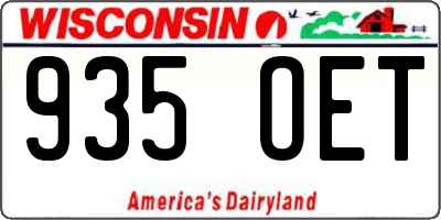 WI license plate 935OET