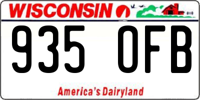 WI license plate 935OFB
