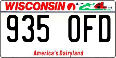 WI license plate 935OFD