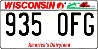 WI license plate 935OFG
