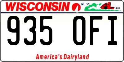 WI license plate 935OFI