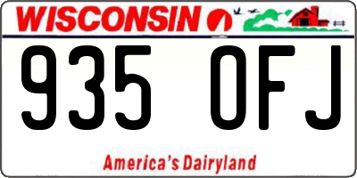 WI license plate 935OFJ