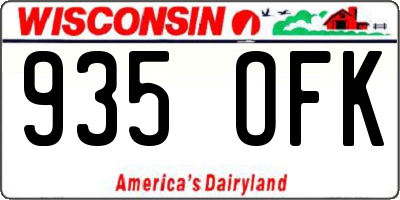 WI license plate 935OFK