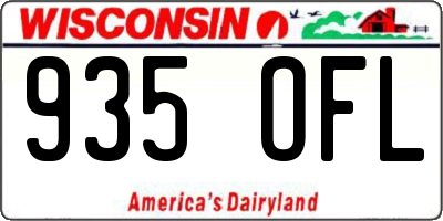 WI license plate 935OFL