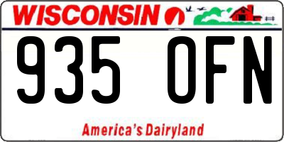 WI license plate 935OFN