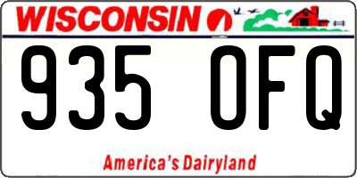 WI license plate 935OFQ