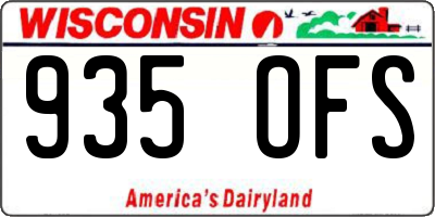 WI license plate 935OFS