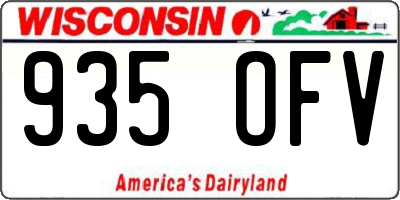 WI license plate 935OFV