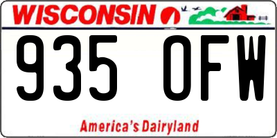 WI license plate 935OFW