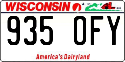 WI license plate 935OFY