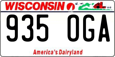 WI license plate 935OGA