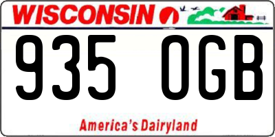 WI license plate 935OGB