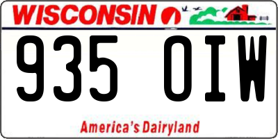 WI license plate 935OIW