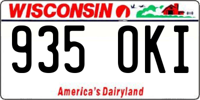 WI license plate 935OKI