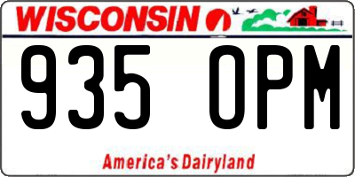 WI license plate 935OPM