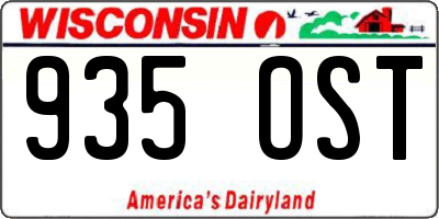 WI license plate 935OST
