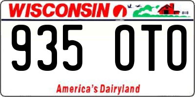 WI license plate 935OTO