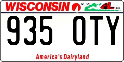 WI license plate 935OTY