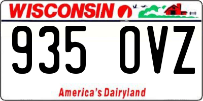 WI license plate 935OVZ