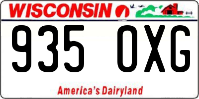 WI license plate 935OXG