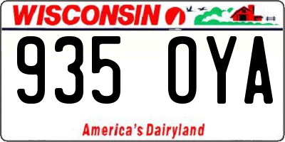 WI license plate 935OYA