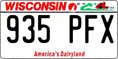 WI license plate 935PFX