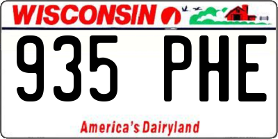 WI license plate 935PHE