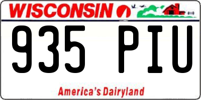 WI license plate 935PIU