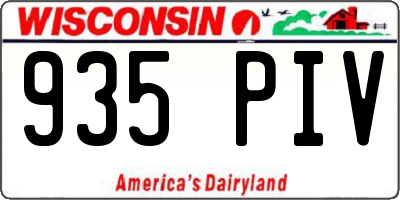 WI license plate 935PIV