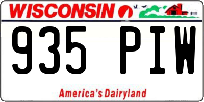 WI license plate 935PIW