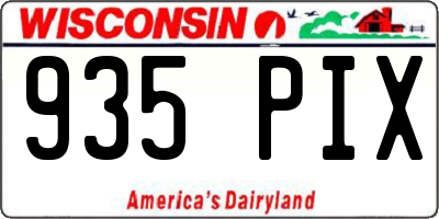 WI license plate 935PIX