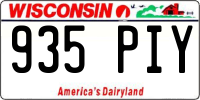 WI license plate 935PIY