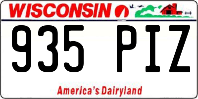 WI license plate 935PIZ