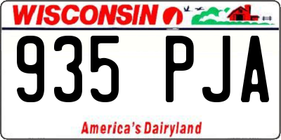 WI license plate 935PJA