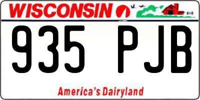 WI license plate 935PJB