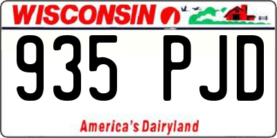 WI license plate 935PJD