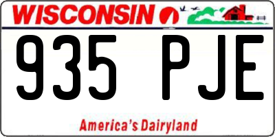 WI license plate 935PJE