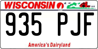 WI license plate 935PJF