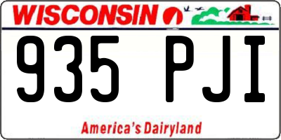WI license plate 935PJI