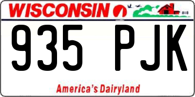WI license plate 935PJK