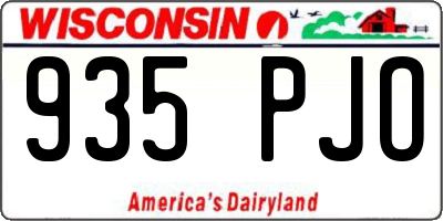 WI license plate 935PJO