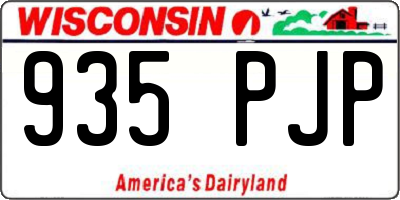 WI license plate 935PJP